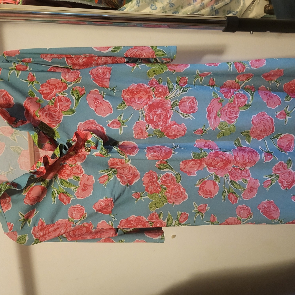 Simply Southern Pink and Blue Floral Top